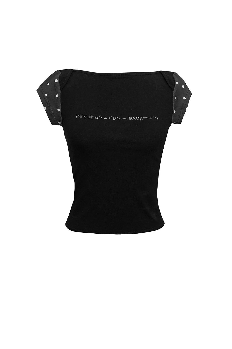 Polkadot Crop Top Black