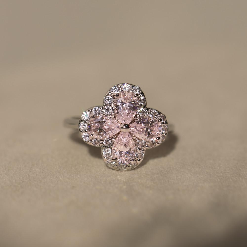 [쏘네] 스위스 시그니티 시뮬럿 다이아 로맨틱 블루밍 플라워 반지, SSSD Romantic Blooming Flower Ring(무료로 보증서 발급)