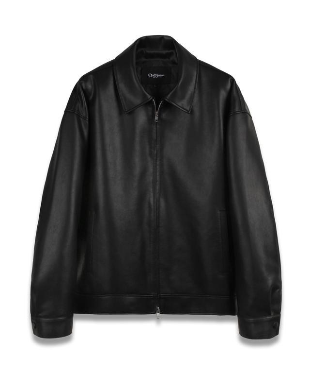 Overfit vegan leather single jacket