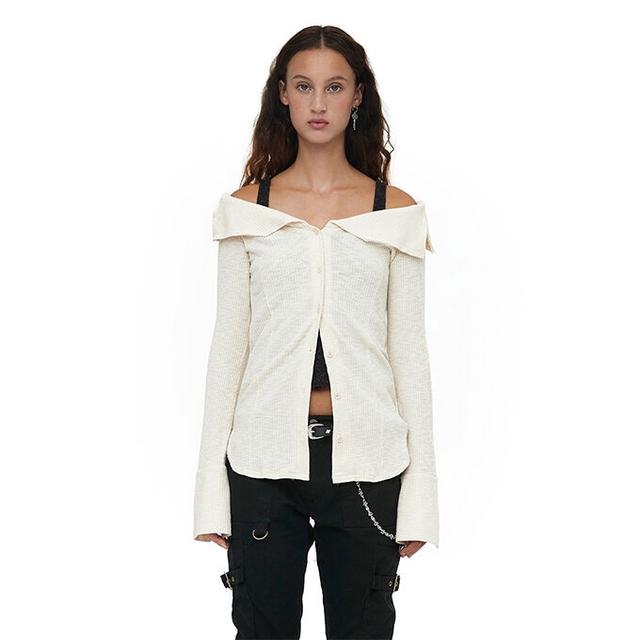 OFF-SHOULDER CARDIGAN / IVORY