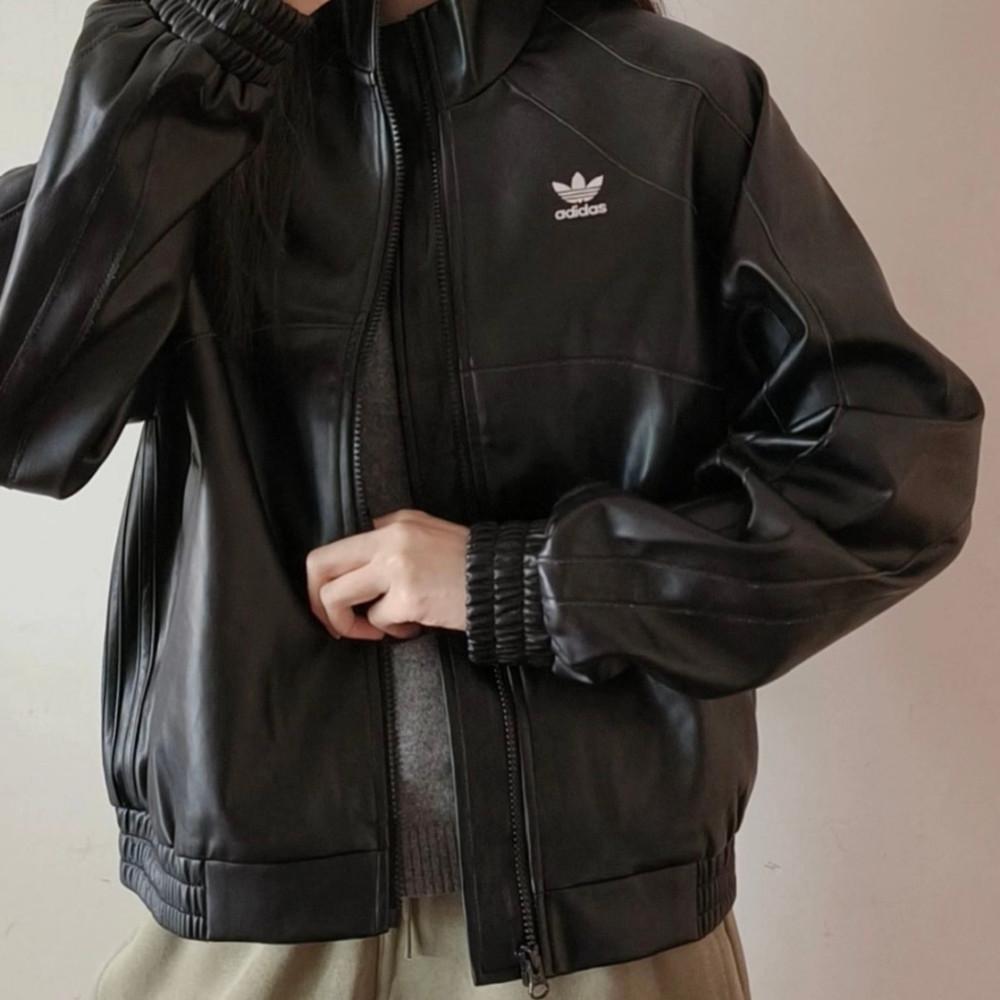 아디다스 오리지널 포우 레더 블랙 자켓 II6103 우먼스 데일리룩 한정판