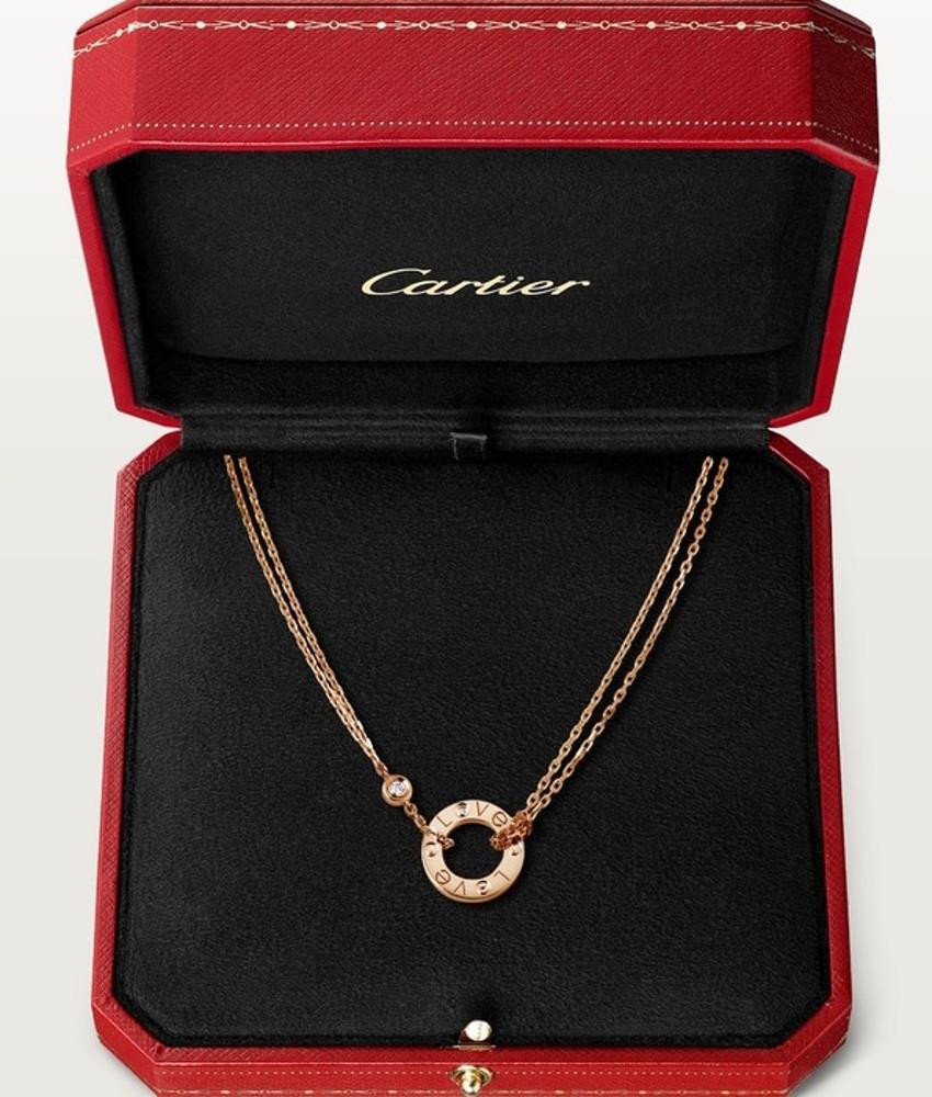 [국내백화점제품] 까르띠에 러브 투 다이아 체인 목걸이 다이아몬드 2개