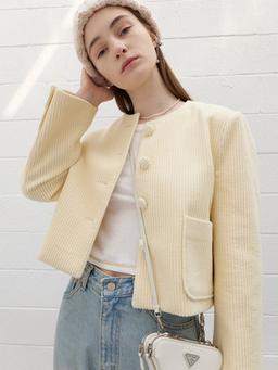 23 Spring_ Yellow Corduroy Blazer