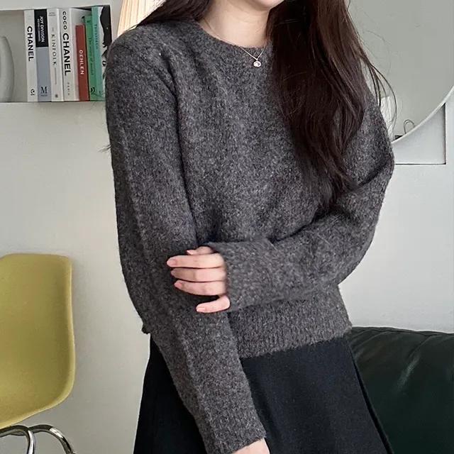 클라우드 라운드 울 니트 (3color)