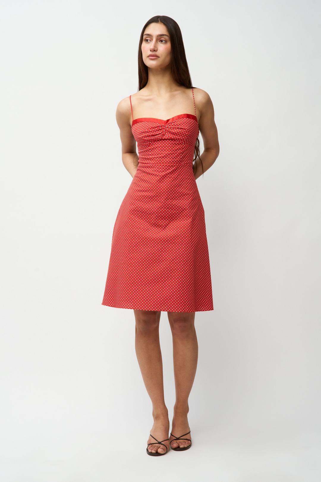Margaux Midi Dress - Red/ White Dot / XS