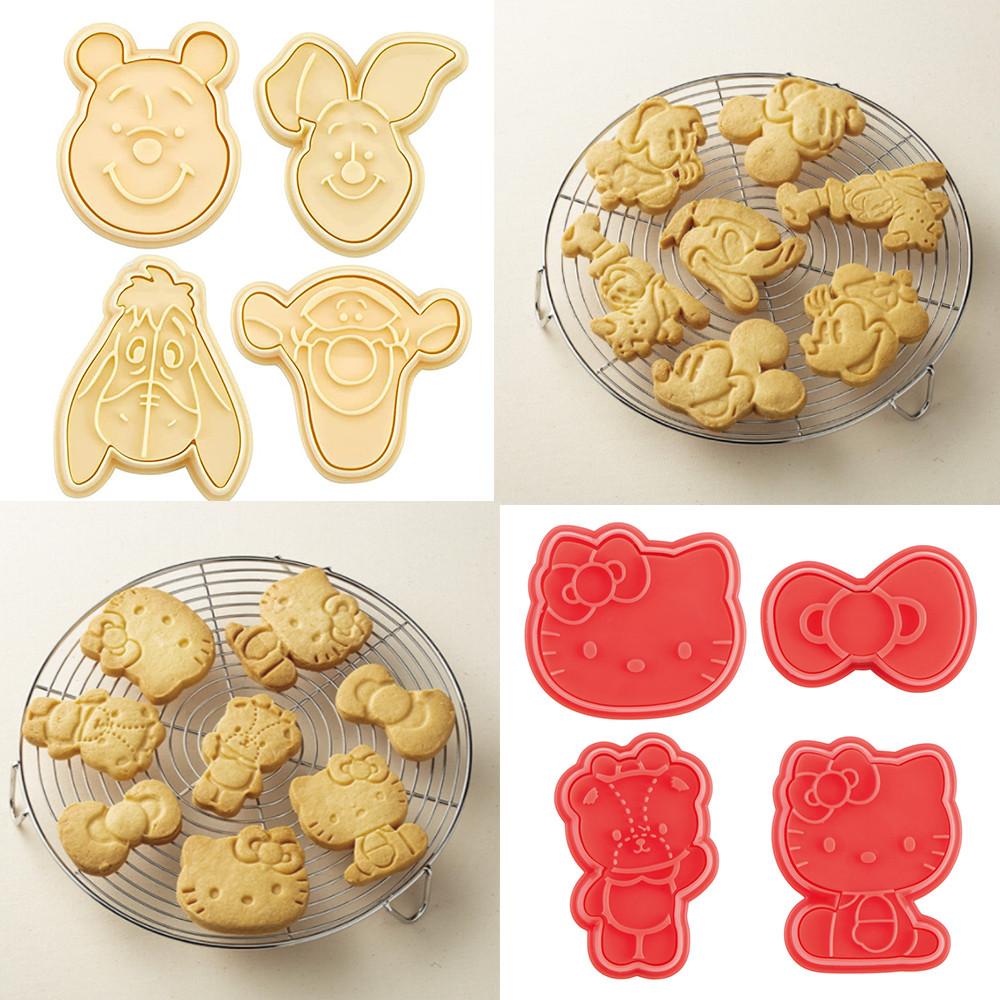 캐릭터 푸우 미키 키티 쿠키커터 쿠키틀 스탬프 쿠키 메이커