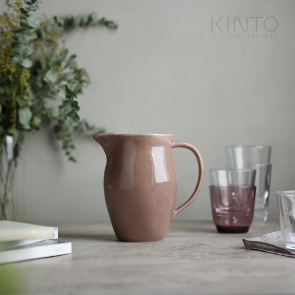 킨토 아뜰리에 테테 피처 900ml 도자기 카페 워터 저그 피쳐 보틀 카라페 킨토 물병