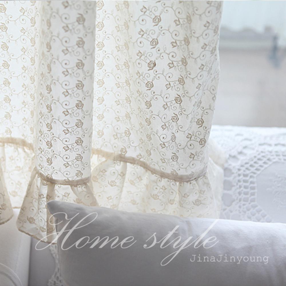 자수레이스원단 캐롤라인로즈 내츄럴(1/2마)4382