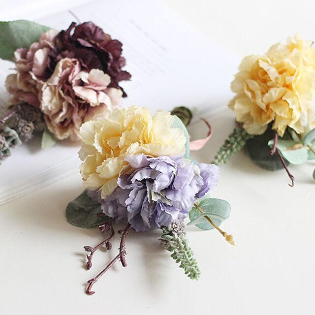 카네이션 조화 부토니에 미니부케(3color)