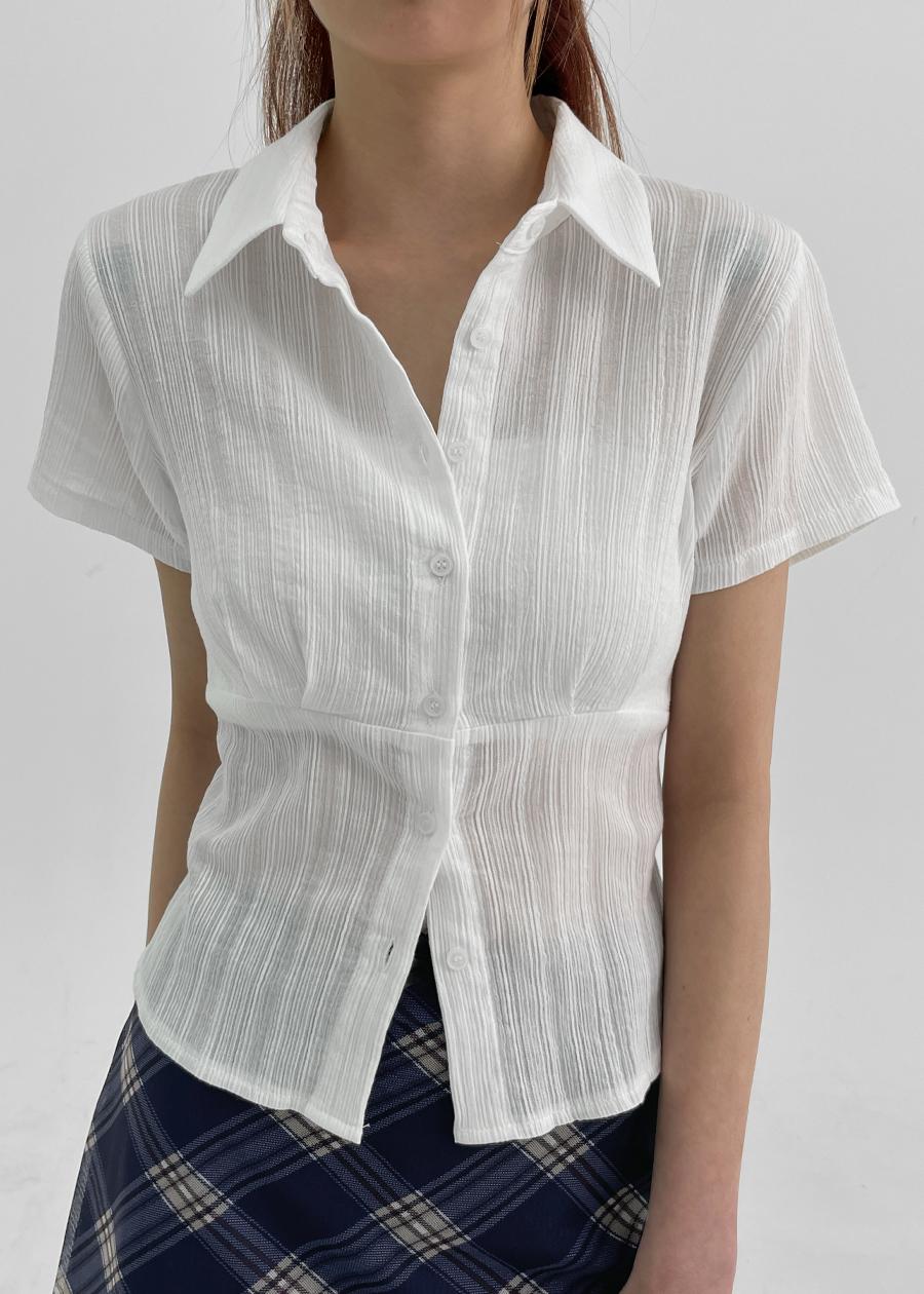 블랙업 [MADE] 윈클 플리츠 반팔셔츠