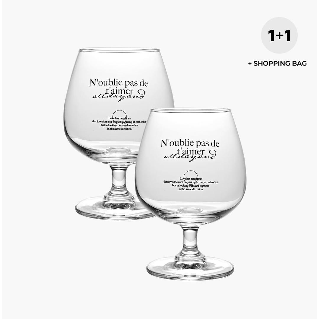 [1+1 SET] 프렌치 레터 고블렛잔 FRENCH GLASS