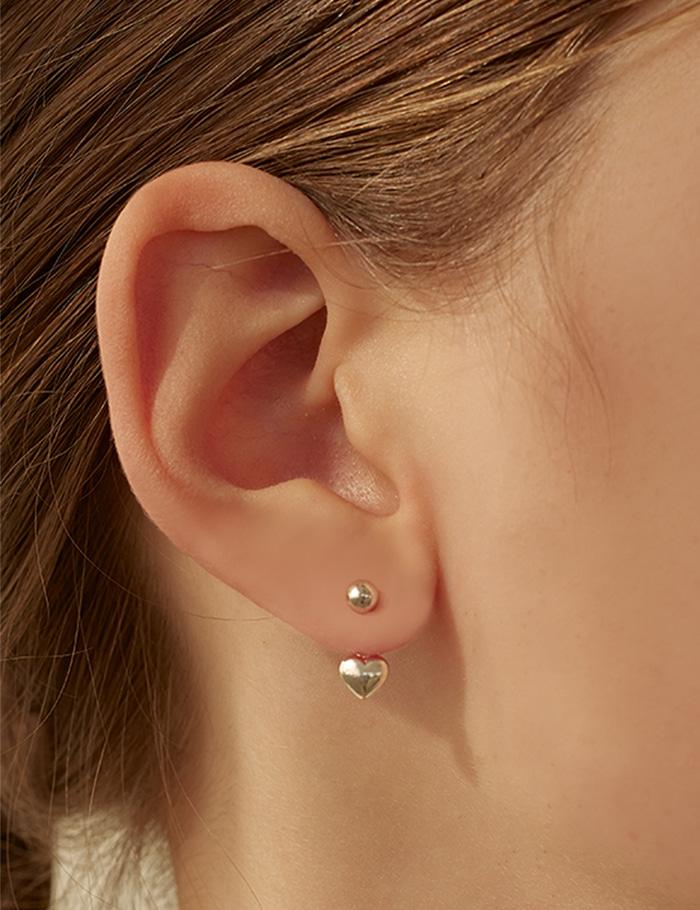 Two-way mini heart earring
