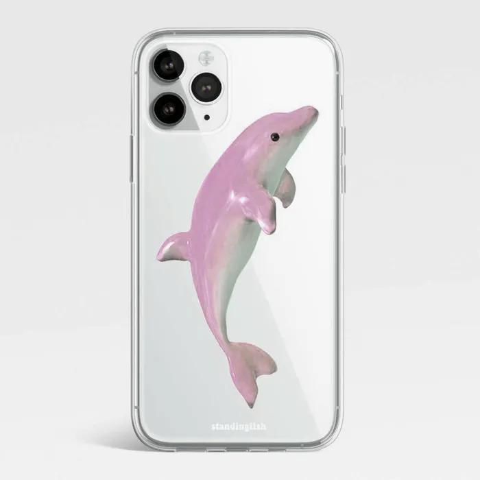 [아이폰16 시리즈 추가] powder pink dolphin phone case