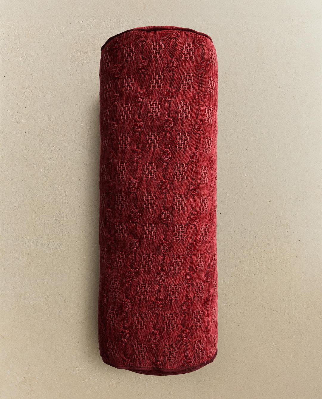 자카드 볼스터 쿠션