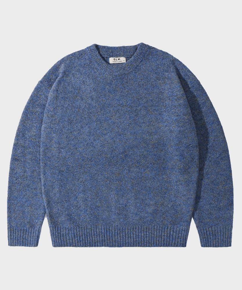 마일드 보카시 크루넥 스웨터 오버핏 니트 블루