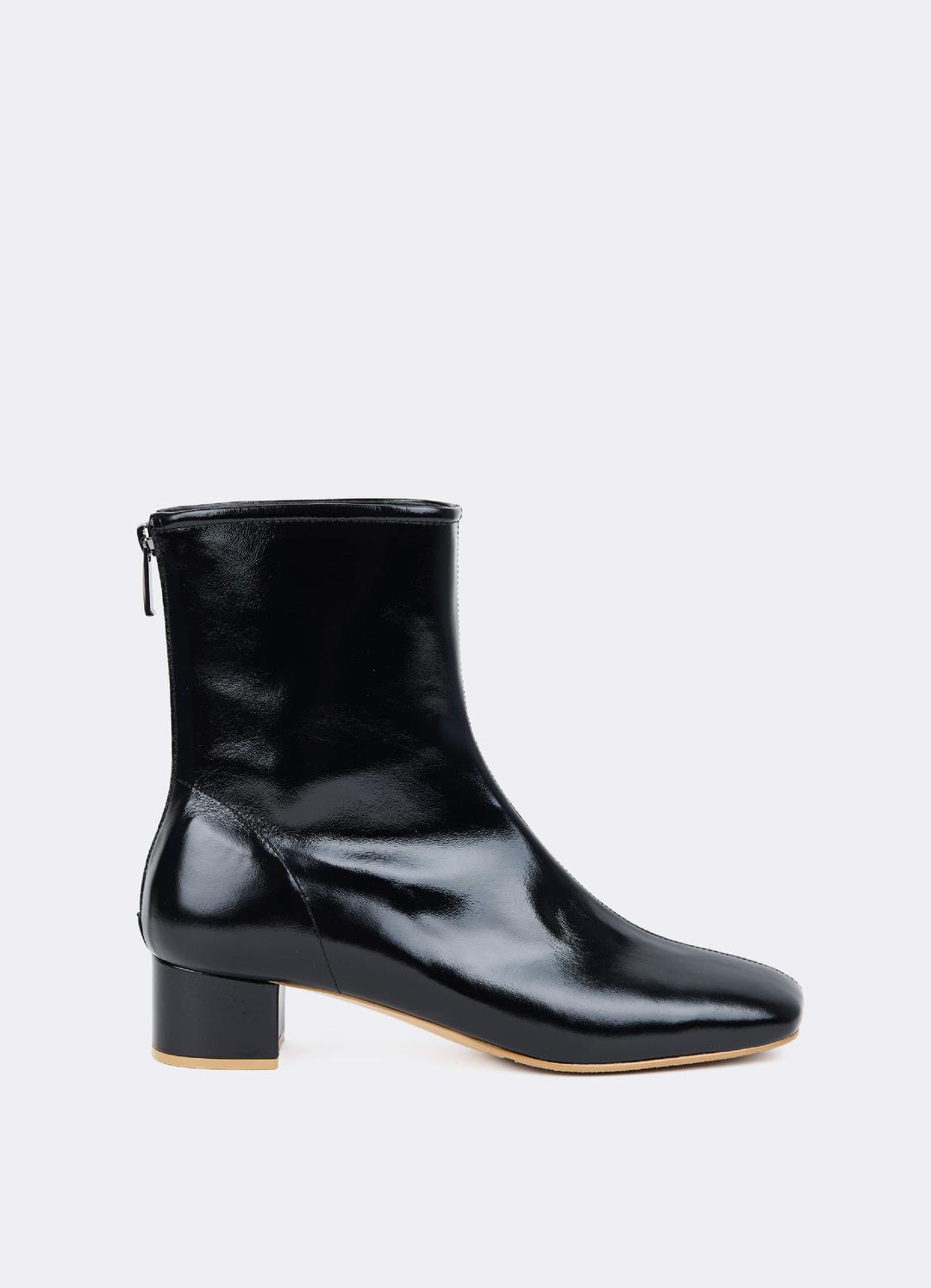 AUGUST SQUARE TOE ANKLE BOOTS (BLACK)