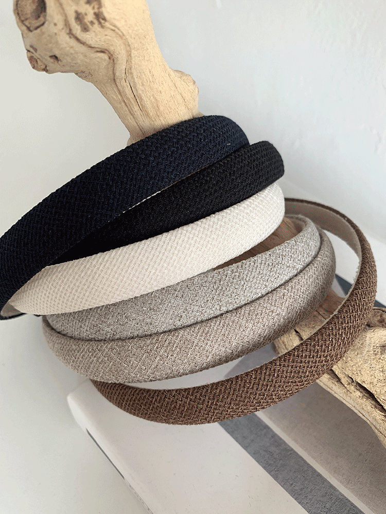 [당일출고] 1.5cm 플랫 린넨 헤어밴드 6colors / 머리띠 자체제작