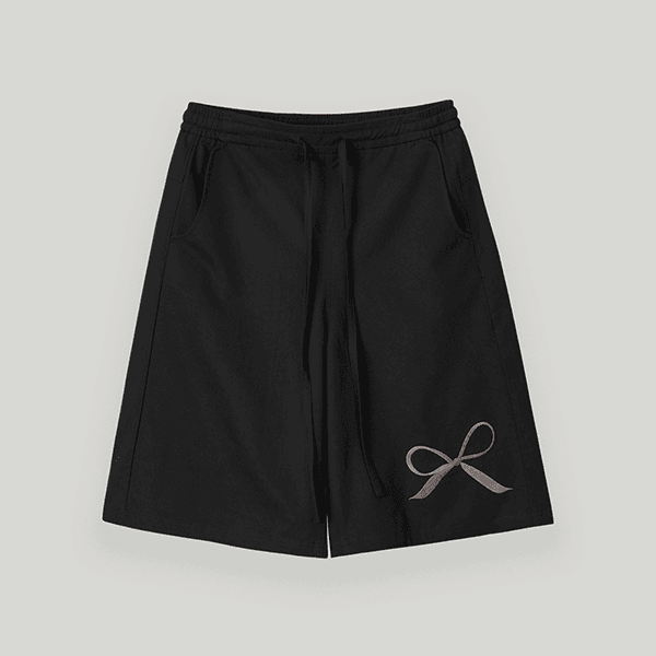Black Ribbon Bermuda Pants
