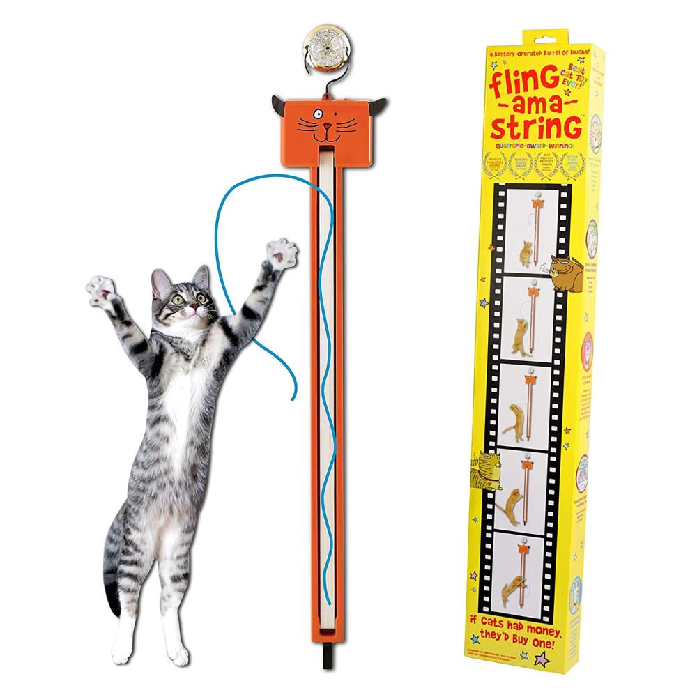 무디 펫 플링 스트링 고양이 자동 낚싯대 장난감