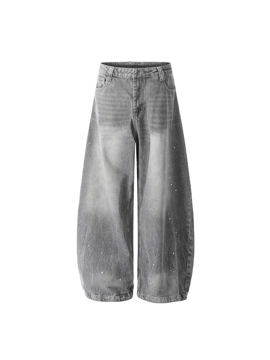 그레이 워싱 데님 와이드핏 팬츠 231003678