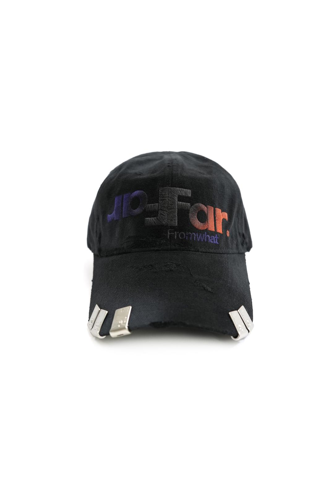 FAR CLIP WASHED TWO TONE LOGO CAP_BLACK