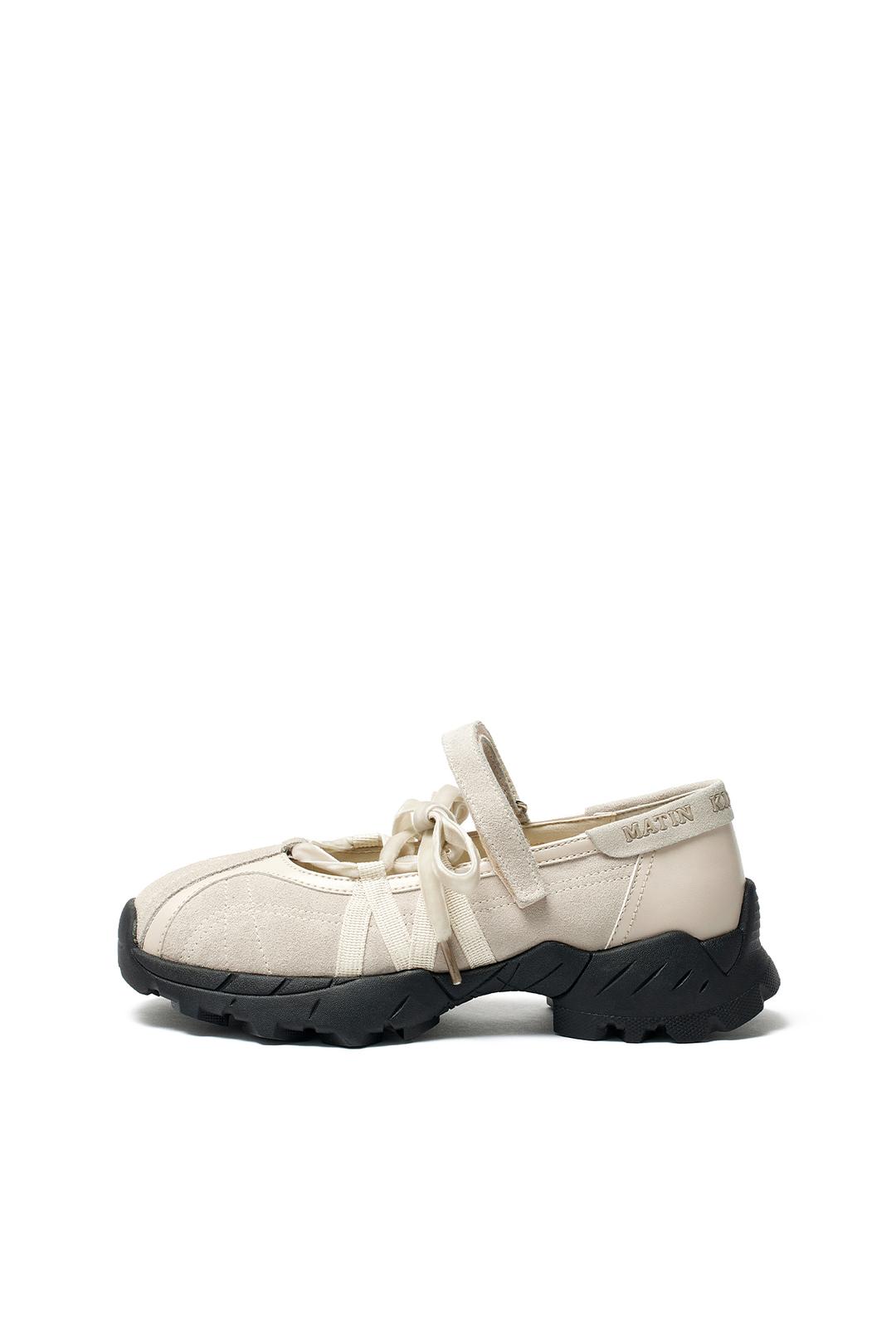 SUEDE BALLET SNEAKERS IN IVORY