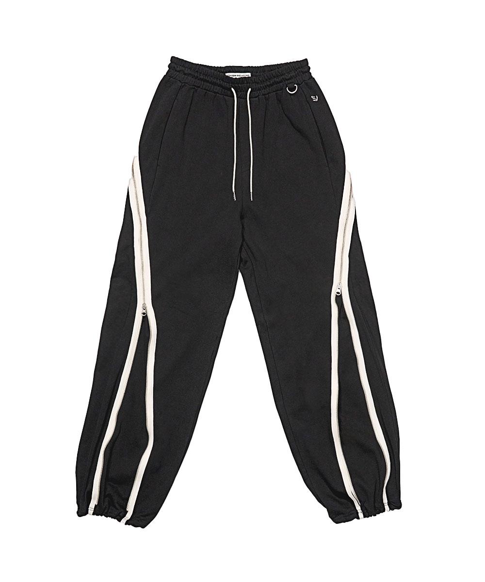 CURVED ZIPPER SWEATPANTS BLACK (09.18 예약배송)
