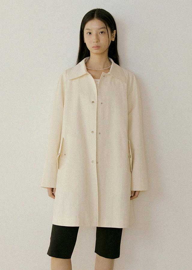 balmacaan half trench coat-ivory