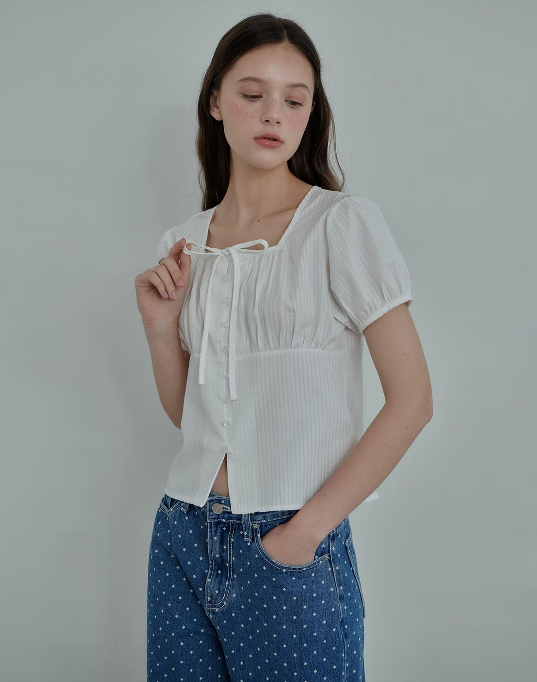 Bunny Button Half Blouse