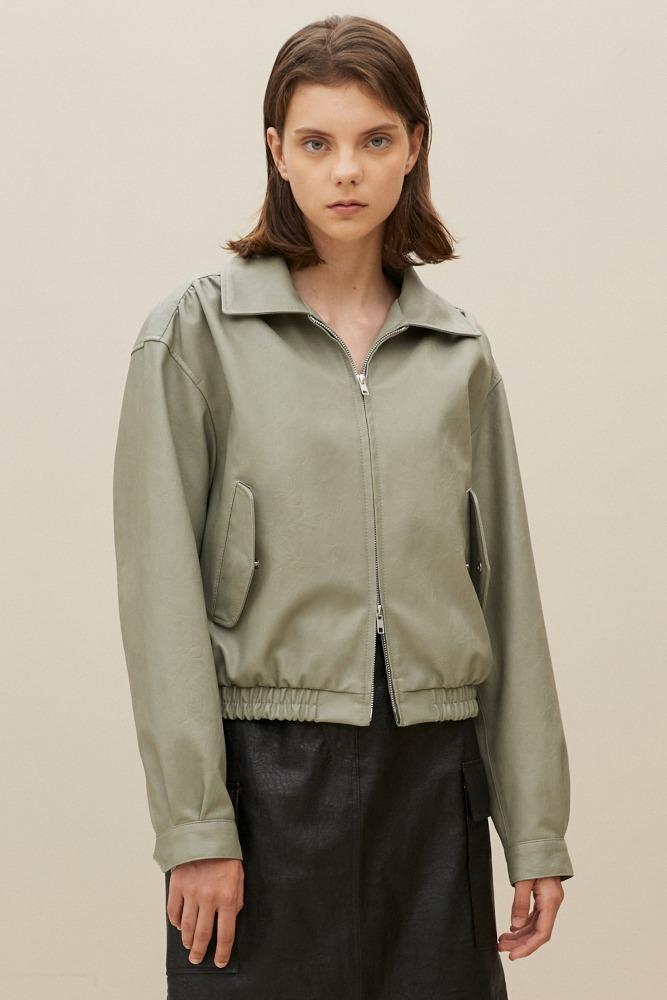 오버핏 크롭 블루종 우먼 (그린)