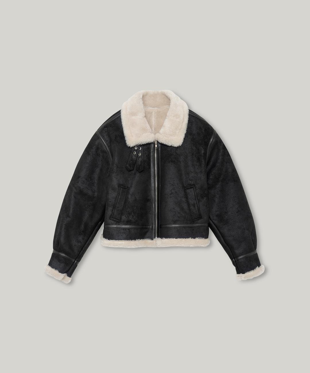 스웨이드 울 무스탕 (black)