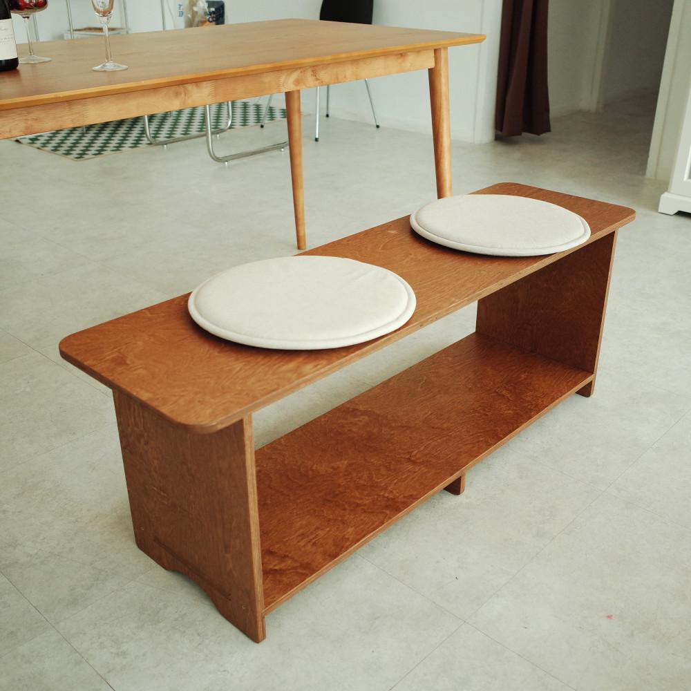 우드보이 다이애나 의자 거실 테이블 원목 쇼파 2인용 1200 평상 등받이 없는 긴 벤치