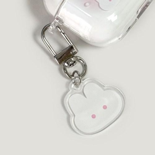 Y2K 토끼 키링 홀로그램 펄 반짝이 아크릴 핸드폰 고리