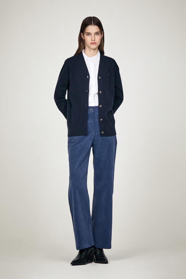 울 캐시미어 브이넥 가디건