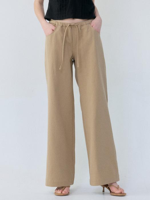 Low Cotton Pants (Beige)
