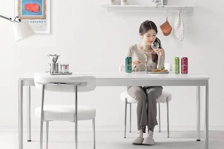 피크 4인용 6인용 라운드모서리 식탁 1200x600 화이트 프레임