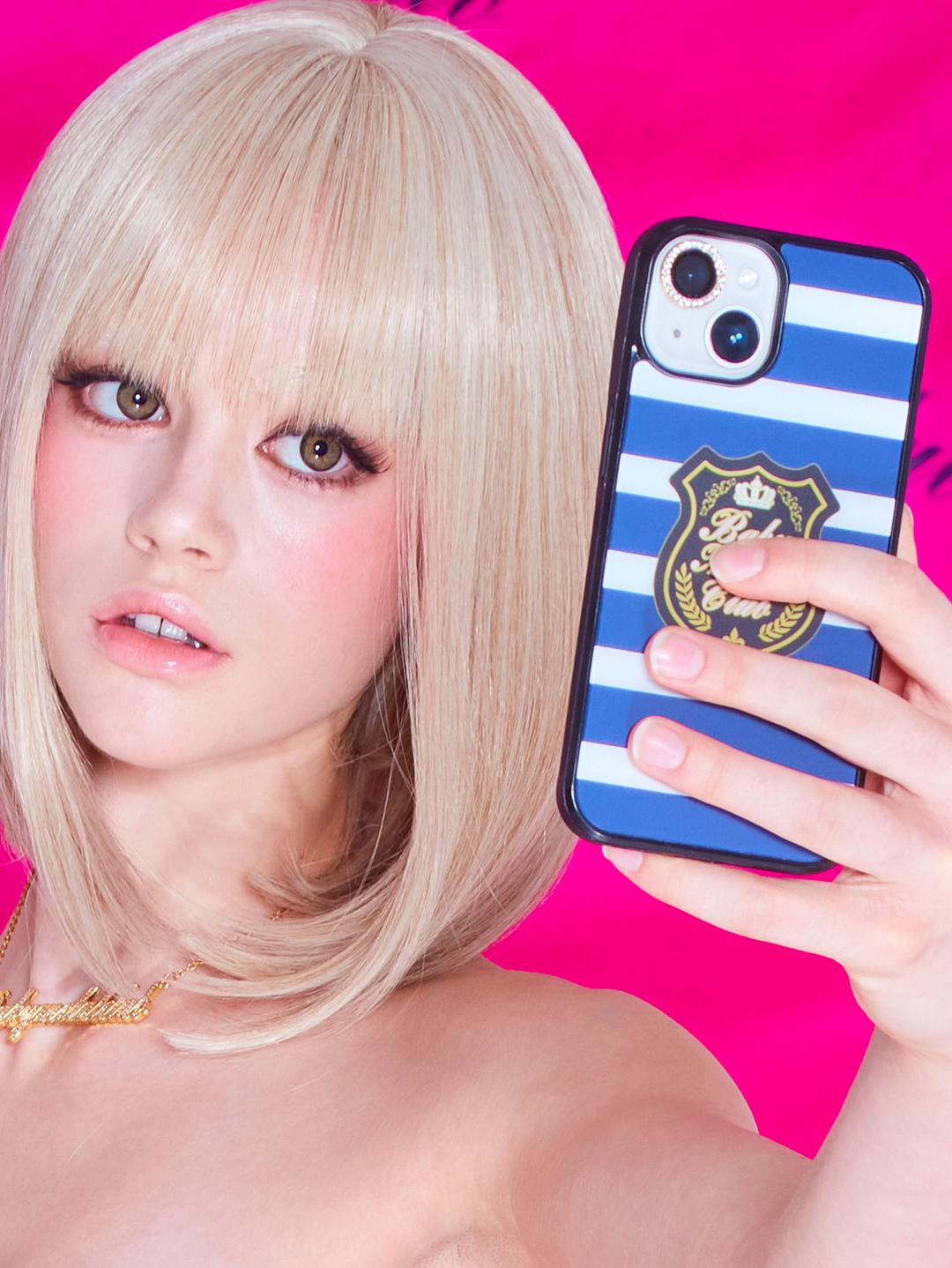 [PRE-ORDER] Iphone case (navy stripe)