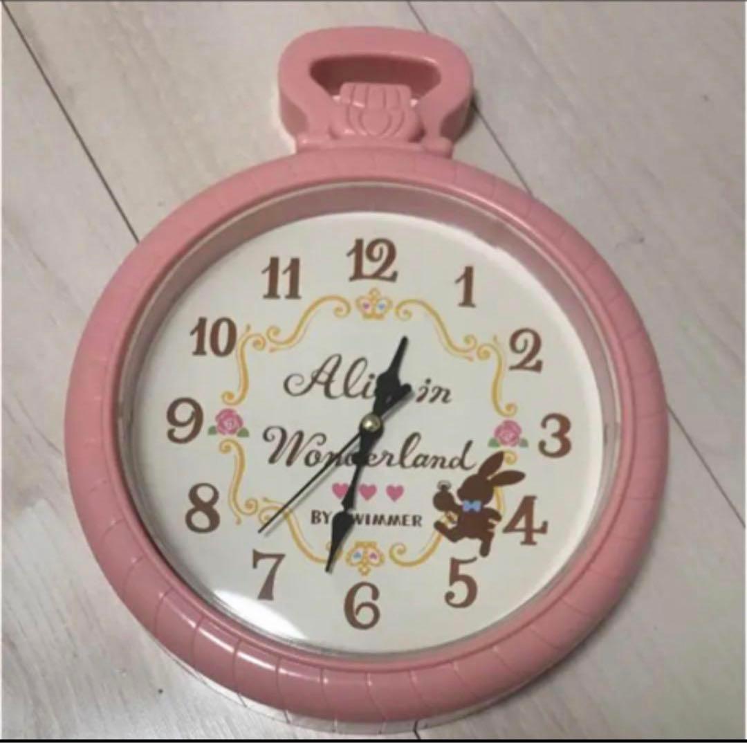 スイマー 掛け時計 アリス ピンク