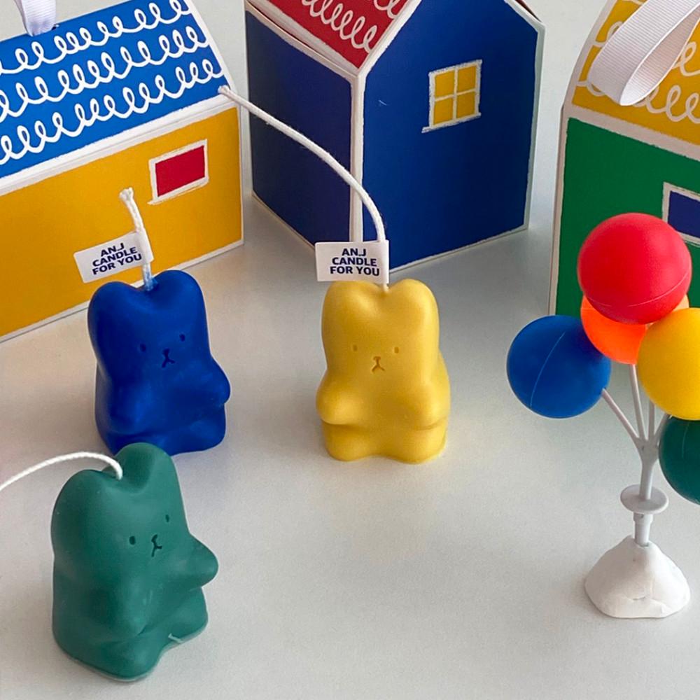 젤리베어 캔들 2개 세트 (하우스선물포장) 4color 오브제