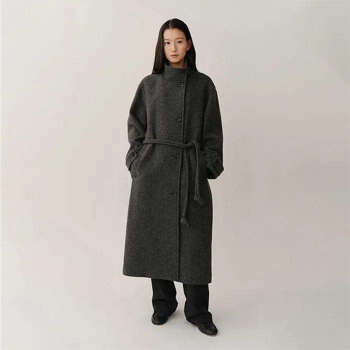 Naomi Coat in Camel Blended Charcoal