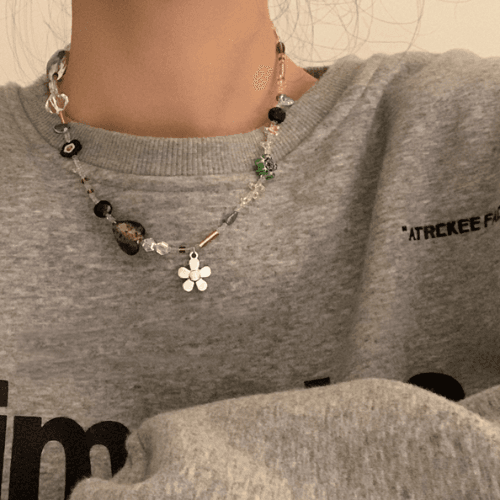 flower multi-bead necklace