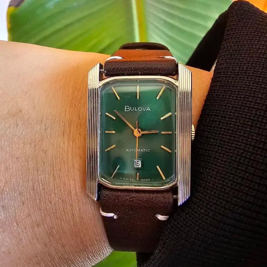 [레어 ] 빈티지  부로바 탱크 그린 싱글 오토매틱