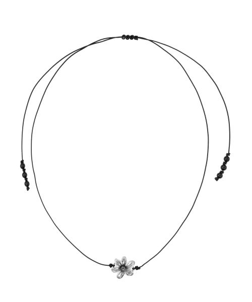 petal strap necklace-black