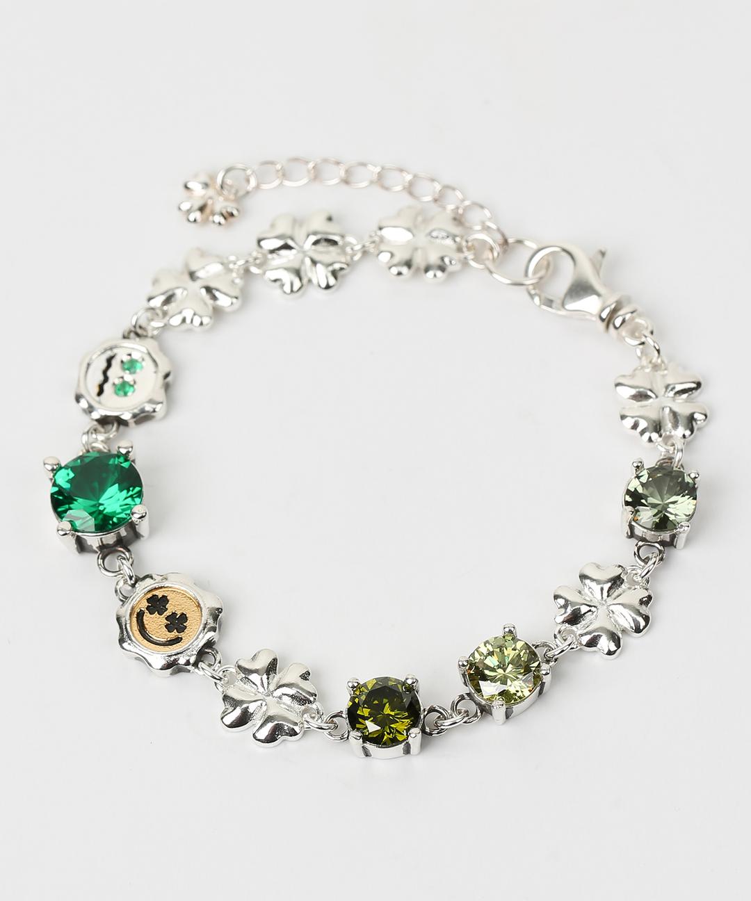 Clover eyes cubic chain (925 silver)