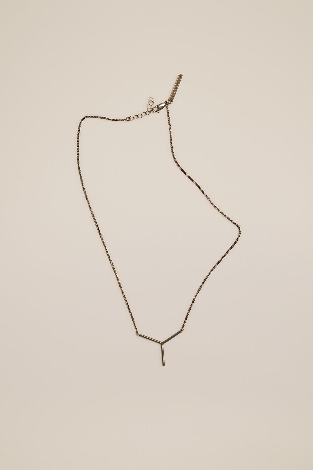 Mini Y Necklace Silver