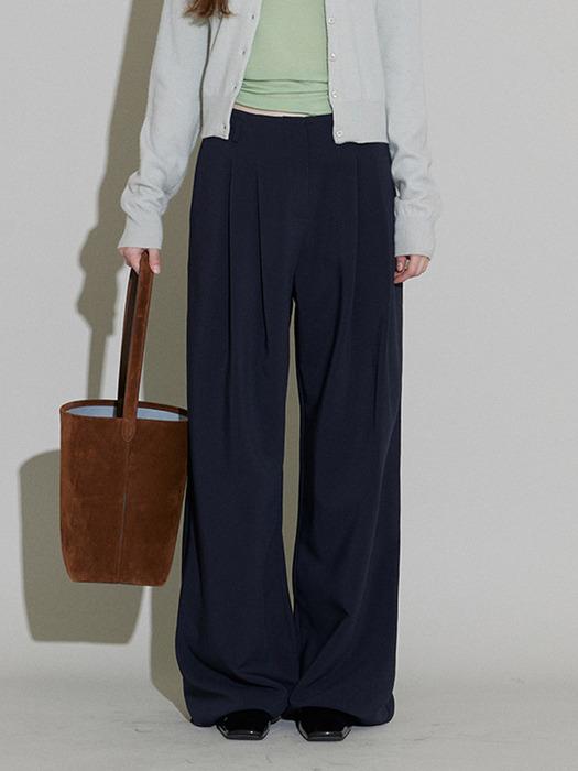 GAVE WOOL SLACKS (NAVY)