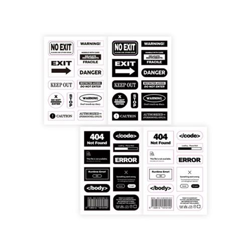 warning error point sticker set