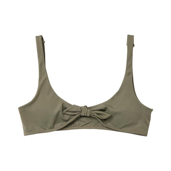 Gia Front Bow Bikini Top (Khaki)