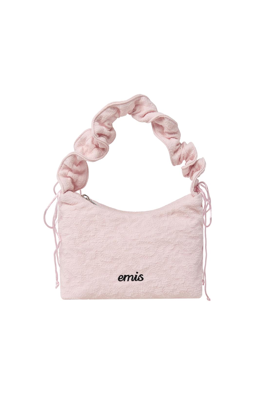RIBBON STRING HOBO BAG-PINK