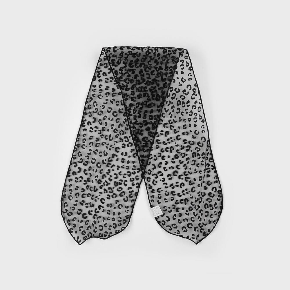 LEOPARD ORGANZA SCARF (BLACK)